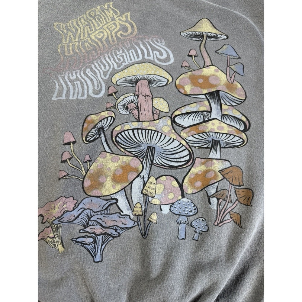 Project Social T x Urban Outfitters Womens L XL Gray Mushroom Sweatshirt Indie